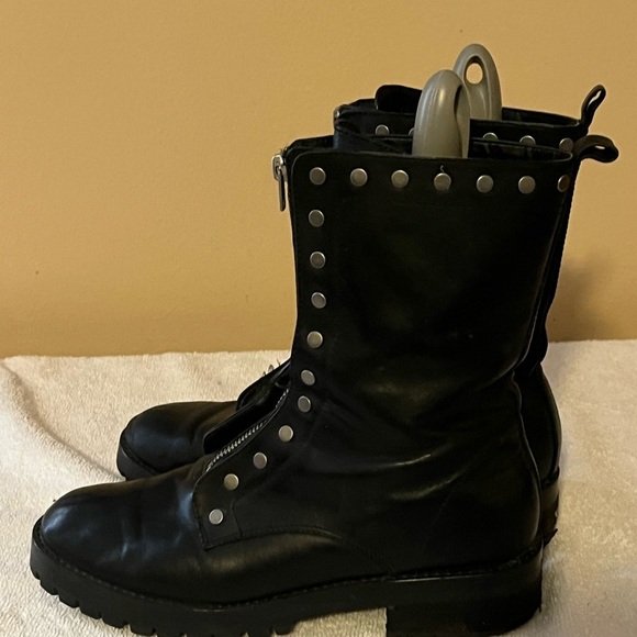 Coach Black Leather Imperfection Boots Sz 8 1/2 - Picture 6 of 13